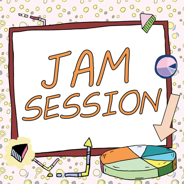 Sessão Jam Session Ideia Negócio Desempenho Improvisado Por Grupo Músicos — Fotografia de Stock