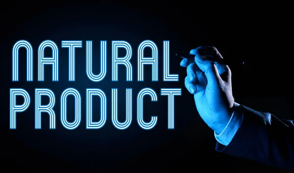 Znak Wyświetlający Produkt Naturalny Biznes Prezentuje Związek Chemiczny Lub Substancję — Zdjęcie stockowe