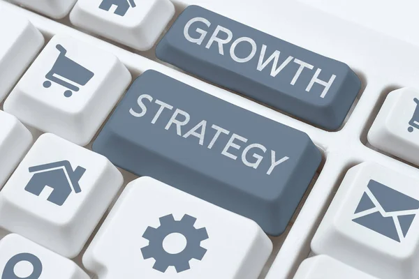 Sign Displaying Growth Strategy Conceptual Photo Method Company Uses Expand — Stock Photo, Image