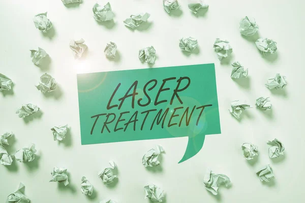 Wyświetlacz Koncepcyjny Laser Treatment Concept Oznacza Dowolną Różnych Technik Medycznych — Zdjęcie stockowe