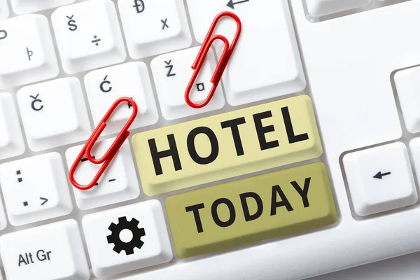 Inspiration Som Visar Tecken Hotell Ord För Etablering Som Erbjuder — Stockfoto