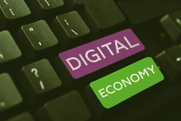 Handwriting Text Digital Economy Word Economic Activities Based Digital Technologies — Stock Photo, Image