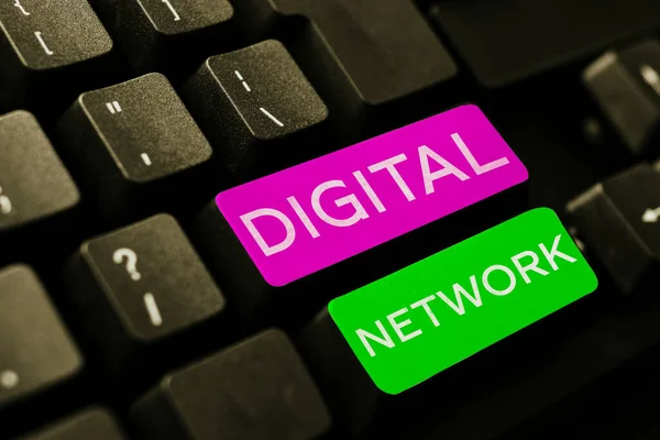 概念表示デジタルネットワーク デジタルスイッチングと伝送を組み込んだインターネット概念ネットワーク — ストック写真
