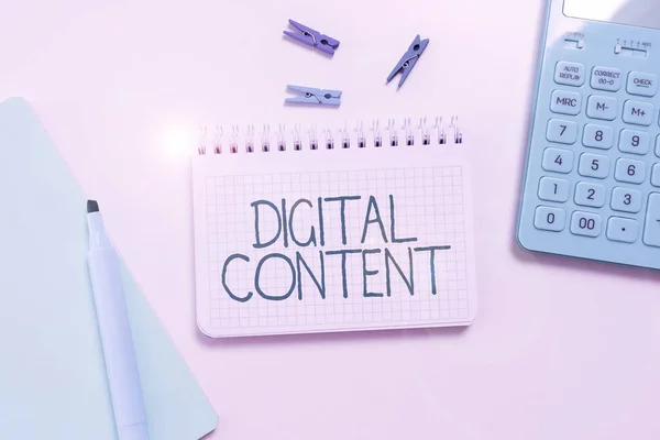 Текст Показывающий Вдохновение Digital Content Business Idea Любой Контент Который — стоковое фото