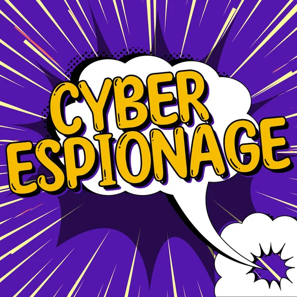 Kézírás Szöveg Cyber Espionage Üzleti Kirakat Megszerzése Titkokat Információkat Engedély — Stock Fotó
