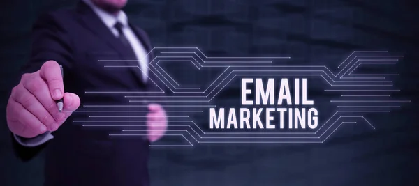 Λεζάντα Κειμένου Που Παρουσιάζει Email Marketing Επιχειρηματική Ιδέα Πράξη Της — Φωτογραφία Αρχείου