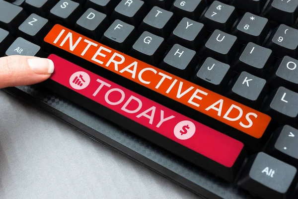 Text Som Visar Inspiration Interaktiva Annonser Business Approach Använder Interaktiva — Stockfoto