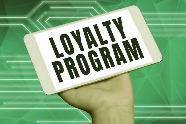 Handschrift Loyalty Program Business Idee Marketing Inspanning Die Prikkels Klanten — Stockfoto