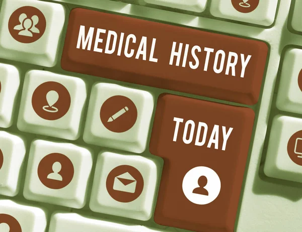 Tekstbord Met Medische Geschiedenis Woord Geschreven Een Record Van Informatie — Stockfoto