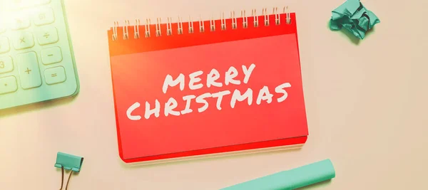 Escrevendo Exibindo Texto Feliz Natal Foto Conceitual Tradição Anual Para — Fotografia de Stock