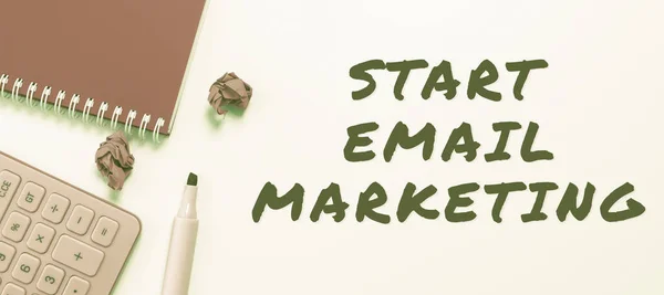 Εγγραφή Εμφάνισης Κειμένου Έναρξη Email Marketing Επιχειρηματική Ιδέα Χρήση Ηλεκτρονικού — Φωτογραφία Αρχείου
