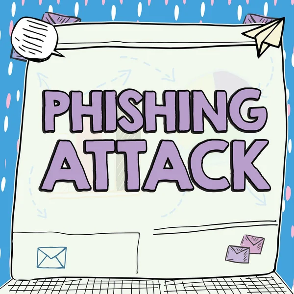 Kavramsal Manşet Phishing Attack Fikri Hassas Gizli Bilgi Edinmek Için — Stok fotoğraf