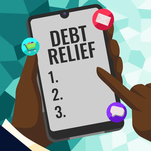 Text Caption Presenting Debt Relief Business Overview Part Total Remission — Stock fotografie