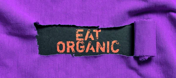 Inspiração Mostrando Sinal Comer Organic Visão Geral Negócio Redução Comer — Fotografia de Stock