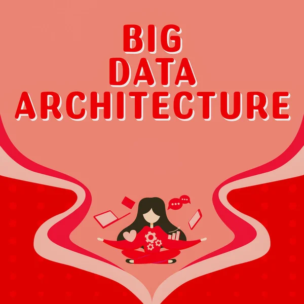 Textschild Mit Big Data Architektur Business Schaufenster Für Die Analyse — Stockfoto