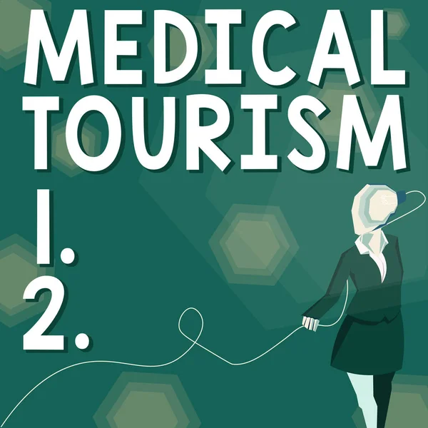 Handschrift Zeichen Medizintourismus Business Ansatz Reisen Außerhalb Des Landes Medizinische — Stockfoto