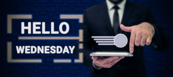 Hello Wednesday Business Concept Hump Day Working Week Calendar — 스톡 사진