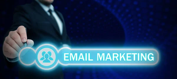 Inspiración Mostrando Signo Email Marketing Concepto Negocio Acto Enviar Mensaje — Foto de Stock