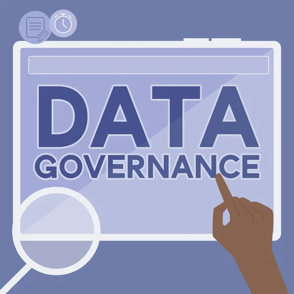 Texto Que Mostra Inspiração Governança Dados Conceito Negócio Gestão Geral — Fotografia de Stock