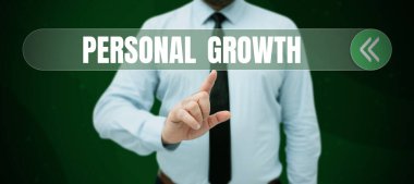 Kavramsal başlık Kişisel Büyüme, kavramsal fotoğraf çekme süresince kendini anlama ve geliştirme