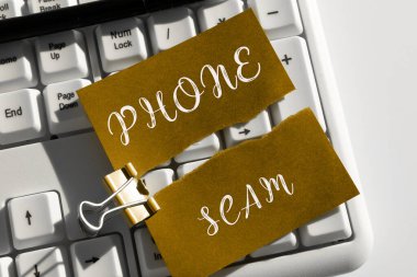 El yazısı telefon dolandırıcılığı, konsept fotoğraf ürünleri veya servis Telesalleri tanıtmak için istenmeyen çağrılar alınıyor