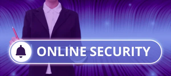 Koncepční Zobrazení Online Security Business Showcase Akt Zajištění Bezpečnosti Transakcí — Stock fotografie