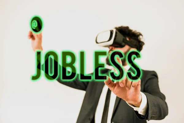 Inspiração Mostrando Sinal Desempregado Foto Conceitual Desempregado Procura Recrutamento Trabalho — Fotografia de Stock