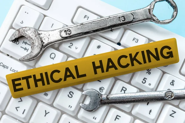 Legenda Conceitual Hacking Ético Ato Abordagem Negócios Localizar Fraquezas Vulnerabilidades — Fotografia de Stock