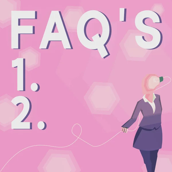 Inspiratie Toont Teken Faq Business Concept Lijst Van Vragen Antwoorden — Stockfoto