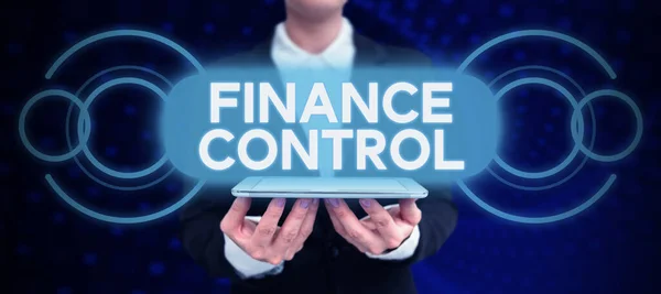 Conceptual Display Finance Control Internet Concept Procedures Implemented Manage Finances — Stock Photo, Image