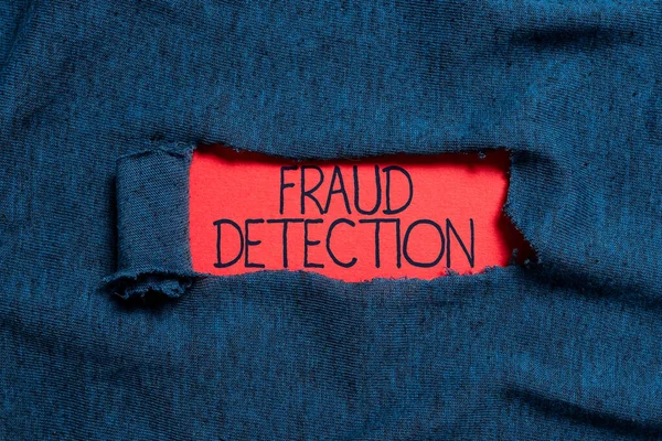 Legenda Conceitual Detecção Fraude Conceito Que Significa Identificação Fraude Real — Fotografia de Stock