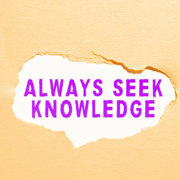 Εννοιολογική Λεζάντα Πάντα Αναζητούν Γνώση Επιχείρηση Βιτρίνα Autodidact Ισχυρή Αίσθηση — Φωτογραφία Αρχείου
