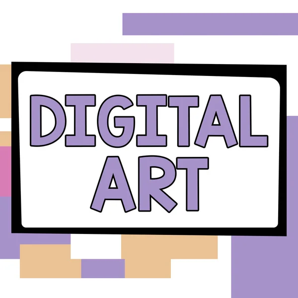 Sinal Texto Mostrando Arte Digital Conceito Significando Uso Habilidade Imaginação — Fotografia de Stock