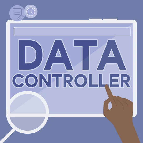 Veri Kontrolörünü Gösteren Metin Işareti Veri Işleme Amaçlarını Belirleyen Kişiyi — Stok fotoğraf