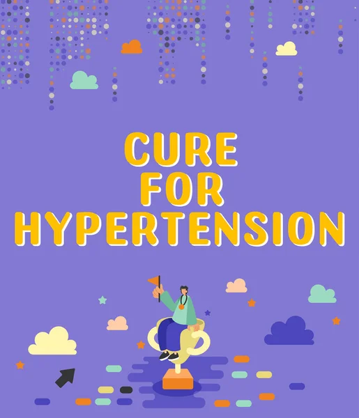 Conceptual Caption Cure Hypertonia Word Írt Kapok Kezelést Hogy Csökkentse — Stock Fotó