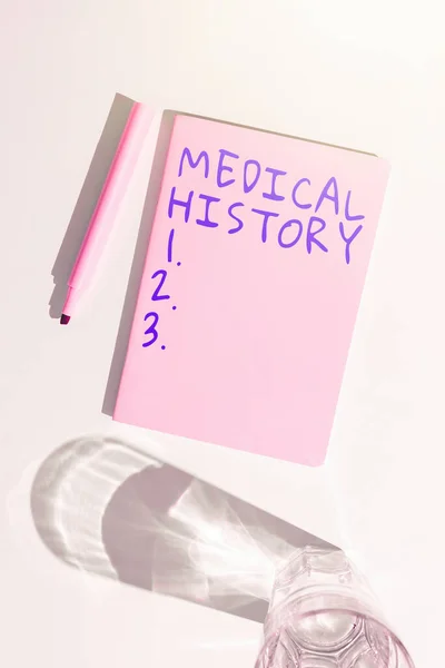 Texto Caligrafia História Médica Conceito Significado Registro Informações Sobre Uma — Fotografia de Stock