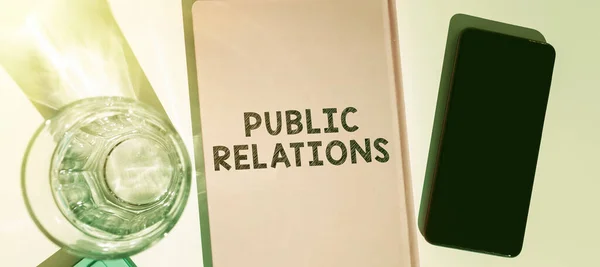 Visualizzazione Concettuale Relazioni Pubbliche Concetto Significato Comunicazione Media Persone Informazione — Foto Stock