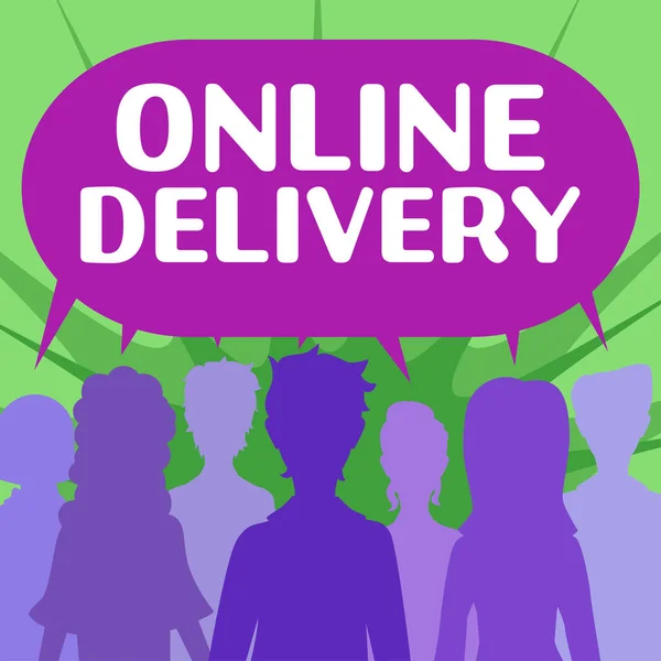 Writing Displaying Text Online Delivery Business Idea Act Manner Delivering — Stock Photo, Image