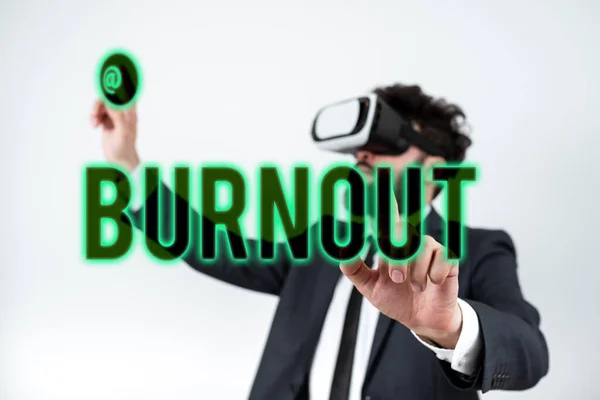 Didascalia Concettuale Burnout Approccio Business Sensazione Esaurimento Fisico Emotivo Stanchezza — Foto Stock