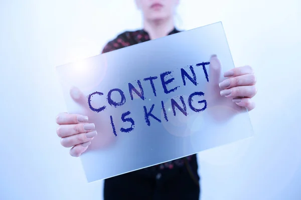 Inspirace Zobrazující Znamení Content King Obchodní Nápad Marketing Information Advertising — Stock fotografie