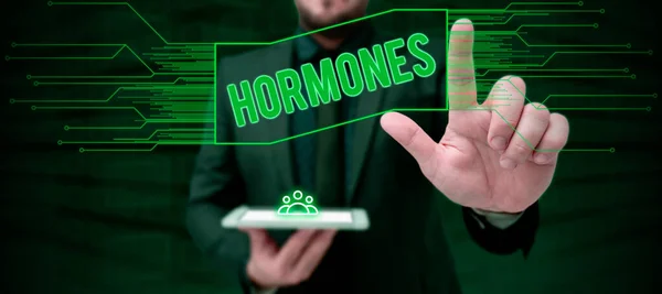 Znaménko Zobrazující Hormony Slovo Pro Regulativní Látky Produkované Organismu Transportovaných — Stock fotografie