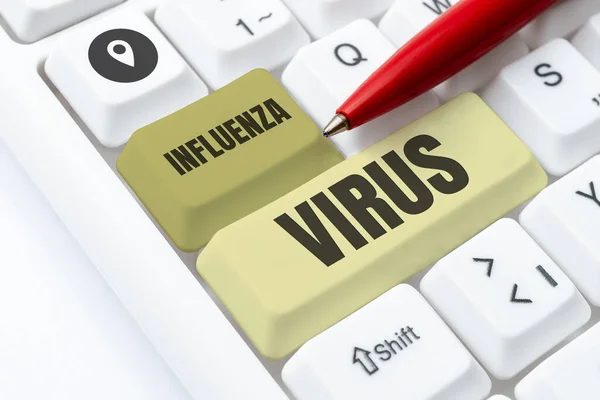 Escribir Mostrando Texto Virus Influenza Idea Negocio Una Enfermedad Infecciosa —  Fotos de Stock
