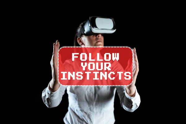 Inspiratie Toont Teken Volg Instincten Business Concept Luister Naar Intuïtie — Stockfoto