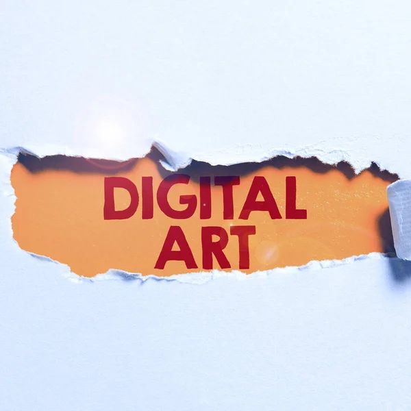 Señal Que Muestra Arte Digital Uso Del Enfoque Empresarial Habilidad —  Fotos de Stock