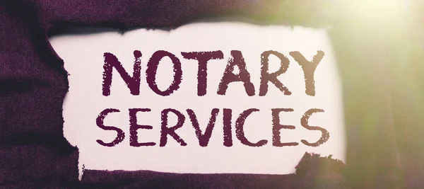 Conceptual Display Notary Services Business Concept Services Rendered State Commissioned — Stock Photo, Image