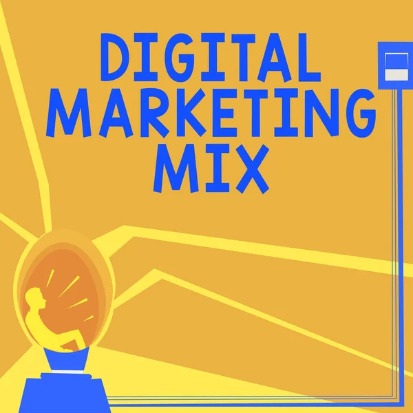 Legenda Conceitual Digital Marketing Mix Ideia Negócio Conjunto Ações Para — Fotografia de Stock