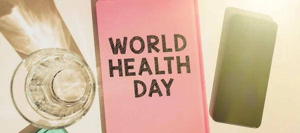 Κείμενο Γραφής Παγκόσμια Ημέρα Υγείας Word Special Date Healthy Activities — Φωτογραφία Αρχείου