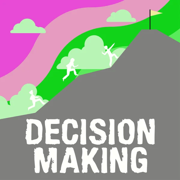 Sinal Escrita Mão Tomada Decisão Processo Conceito Negócio Tomar Decisões — Fotografia de Stock