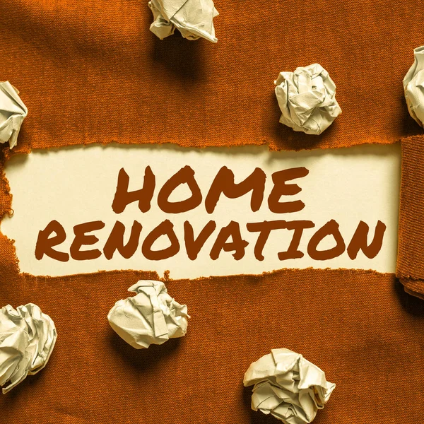 Home Renovation Business Schaufenster Prozess Der Renovierung Oder Ergänzungen Einem — Stockfoto