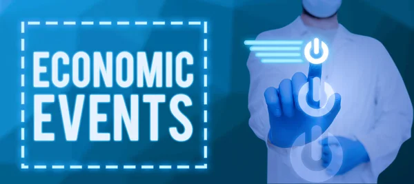 Text Sign Showing Economic Events Word Written Transfer Control Economic — Stock Photo, Image